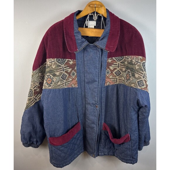 Blair Jackets & Blazers - Vintage 90's Womens Denim Tapestry Jacket Size XL